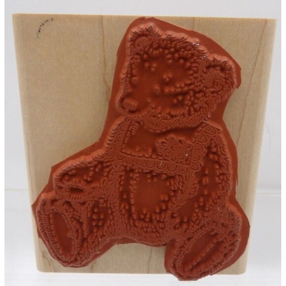 Baby Teddy Bear in Bib Stamp ©1998 Stampin' Up! - Picture 2 of 2
